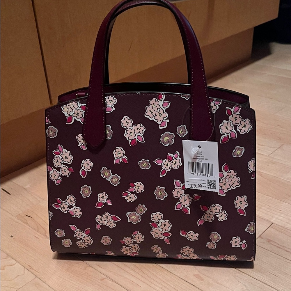 Kate Spade Burgundy Floral Satchel